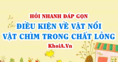 Điều kiện vật nổi, vật chìm, vật lơ lửng trong chất lỏng?